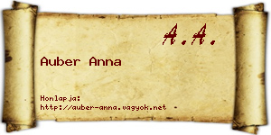 Auber Anna névjegykártya